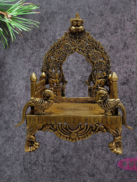 Decorative Brass Simhasanam | Antique Gold Deity Throne for Home Mandir