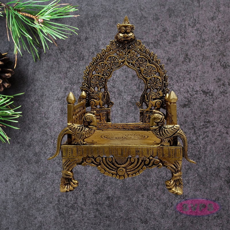 Decorative Brass Simhasanam | Antique Gold Deity Throne for Home Mandir
