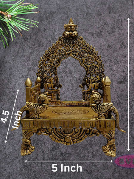 Decorative Brass Simhasanam | Antique Gold Deity Throne for Home Mandir