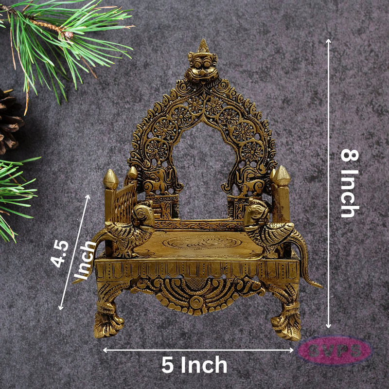 Decorative Brass Simhasanam | Antique Gold Deity Throne for Home Mandir