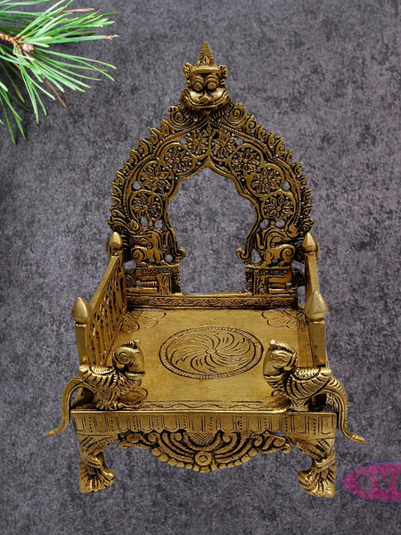 Decorative Brass Simhasanam | Antique Gold Deity Throne for Home Mandir