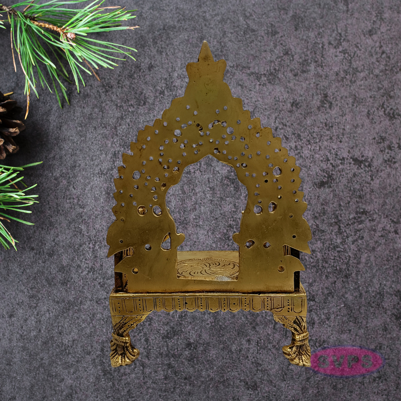 Decorative Brass Simhasanam | Antique Gold Deity Throne for Home Mandir