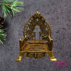 Brass Deity Throne (Simhasanam) | Traditional Temple Design with Floral Details