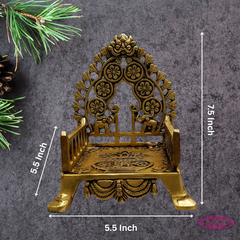 Brass Deity Throne (Simhasanam) | Traditional Temple Design with Floral Details