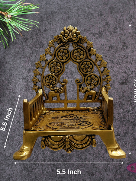 Brass Deity Throne (Simhasanam) | Traditional Temple Design with Floral Details