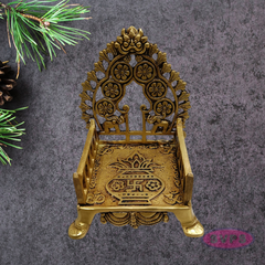 Brass Deity Throne (Simhasanam) | Traditional Temple Design with Floral Details