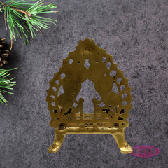 Brass Deity Throne (Simhasanam) | Traditional Temple Design with Floral Details