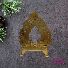 Traditional Brass Deity Simhasanam | Antique Gold Finish Temple Throne for God Idols