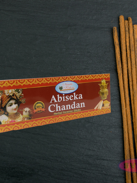 Handrolled Abiseka Chandan Agarbatti – Herbal Incense Sticks for Meditation, Puja & Relaxation
