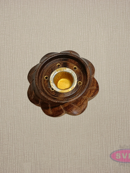 Wooden Painted Dhoop Cone Incense Holder – Handcrafted Decorative Burner for Pooja & Home