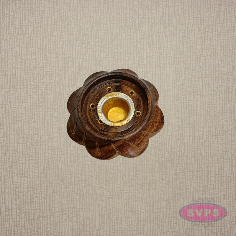 Wooden Painted Dhoop Cone Incense Holder – Handcrafted Decorative Burner for Pooja & Home