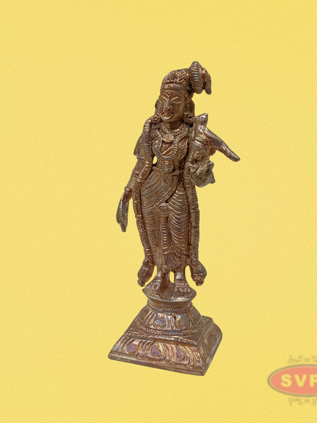 Panchalogam Andal With Parrot Statue