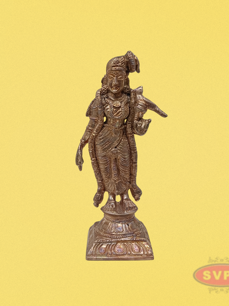 Panchalogam Andal With Parrot Statue