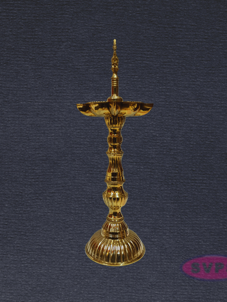 Brass Annapakshi Kuthu Vilakku 10 Inches – Lotus Base Standing Diya