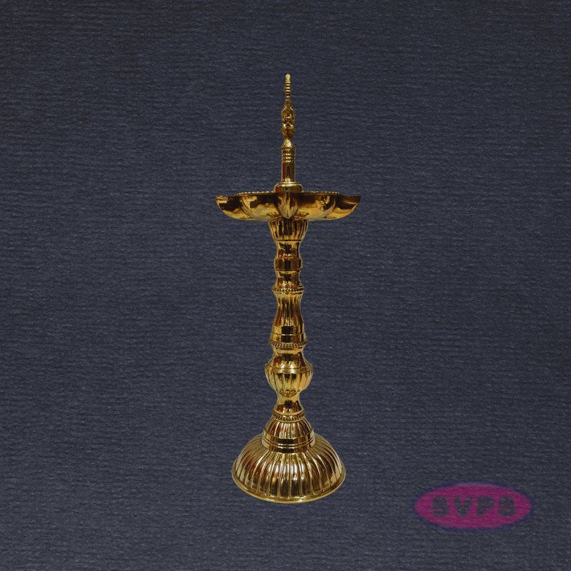 Brass Annapakshi Kuthu Vilakku 10 Inches – Lotus Base Standing Diya