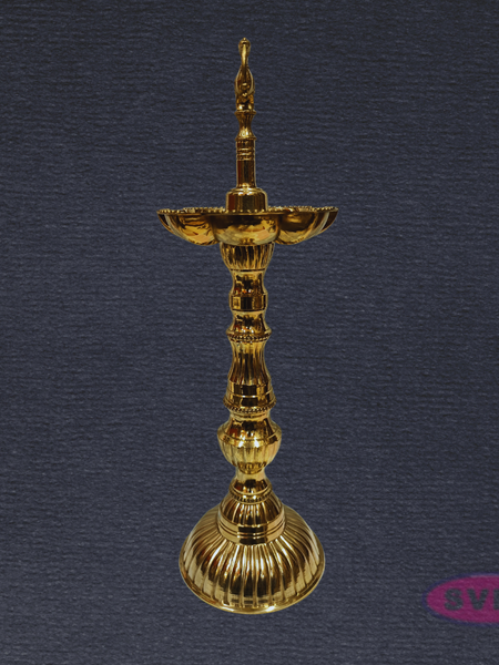 Brass Annapakshi Kuthu Vilakku 12 Inches – Lotus Base Traditional Standing Diya