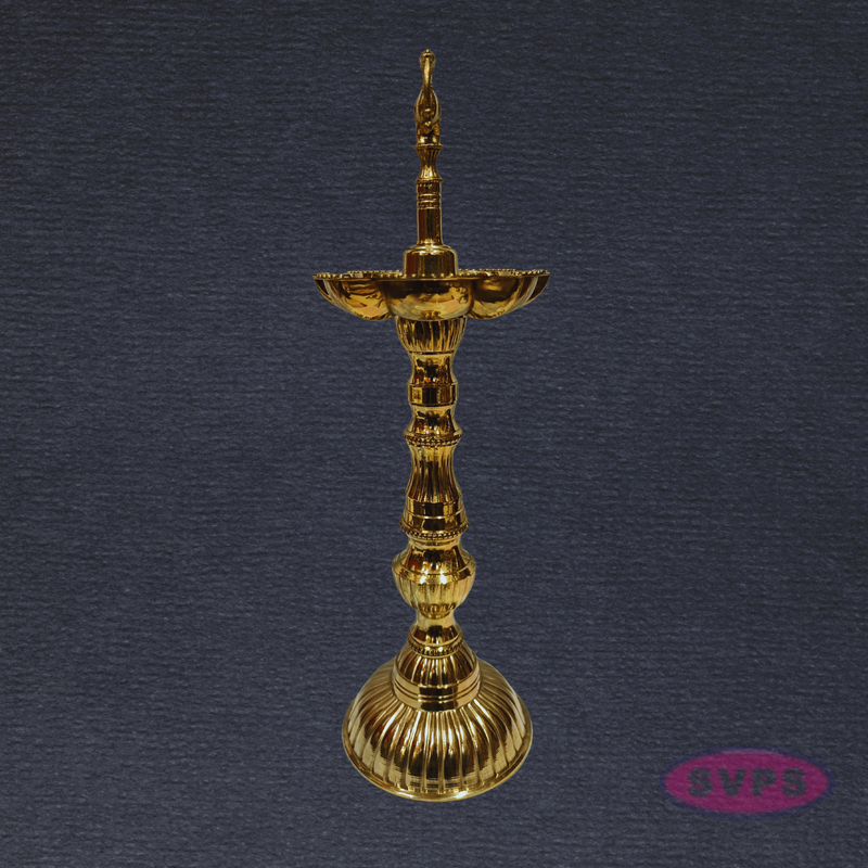 Brass Annapakshi Kuthu Vilakku 12 Inches – Lotus Base Traditional Standing Diya