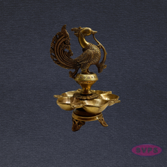 Auspicious Peacock Annam Brass Vilakku – Ideal for Pooja Room