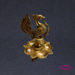 Auspicious Peacock Annam Brass Vilakku – Ideal for Pooja Room
