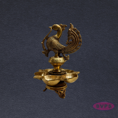 Auspicious Peacock Annam Brass Vilakku – Ideal for Pooja Room