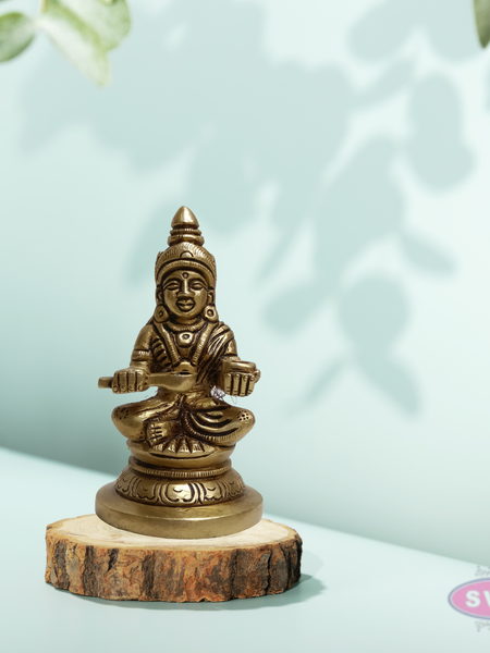 Brass Annapurna Devi Statue with Spoon & Bowl – Traditional Design