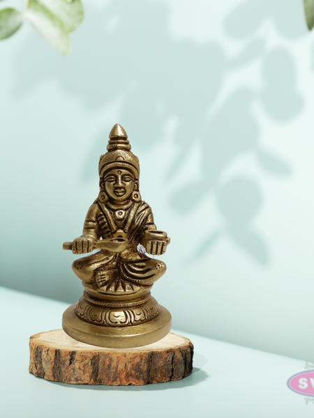 Brass Annapurna Devi Statue with Spoon & Bowl – Traditional Design