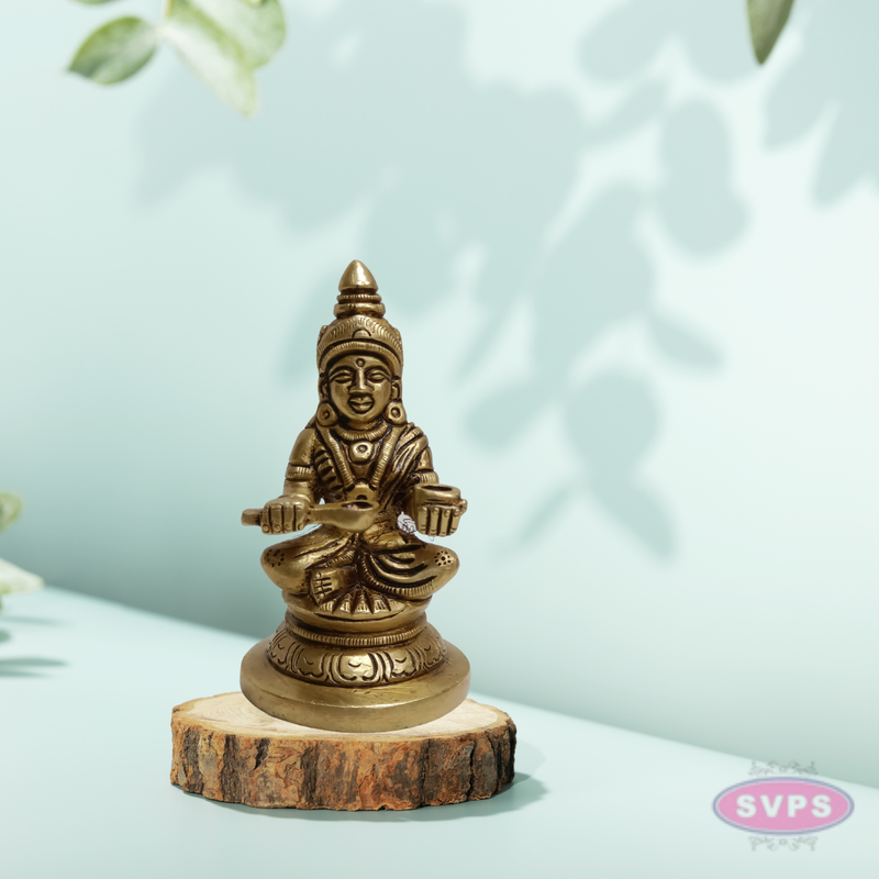 Brass Annapurna Devi Statue with Spoon & Bowl – Traditional Design