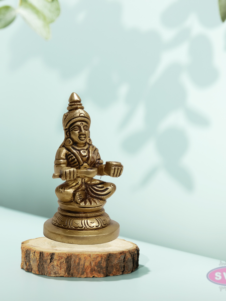 Brass Annapurna Devi Statue with Spoon & Bowl – Traditional Design