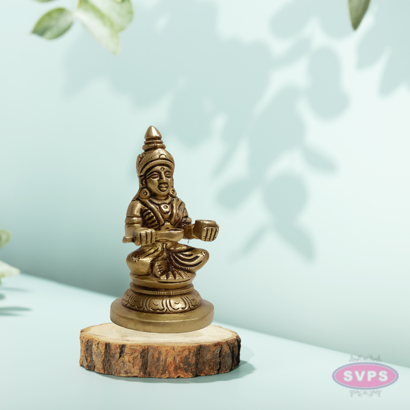 Brass Annapurna Devi Statue with Spoon & Bowl – Traditional Design