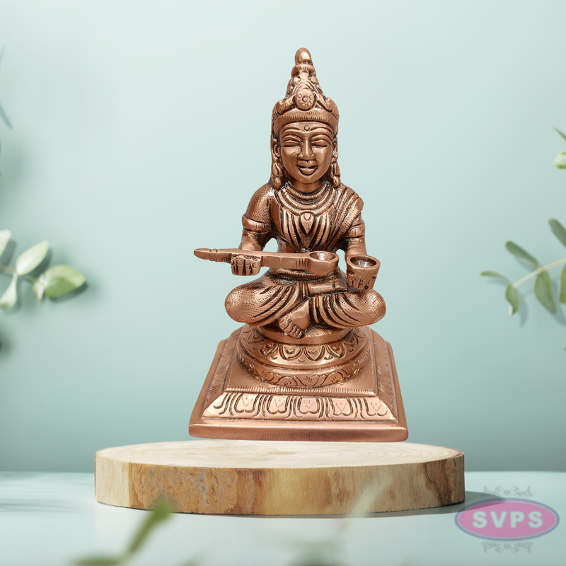 Traditional Brass Annapurna Devi Murti with Spoon & Bowl – Food Blessing Goddess Idol