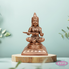 Traditional Brass Annapurna Devi Murti with Spoon & Bowl – Food Blessing Goddess Idol