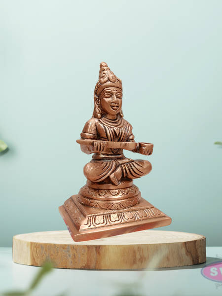 Traditional Brass Annapurna Devi Murti with Spoon & Bowl – Food Blessing Goddess Idol