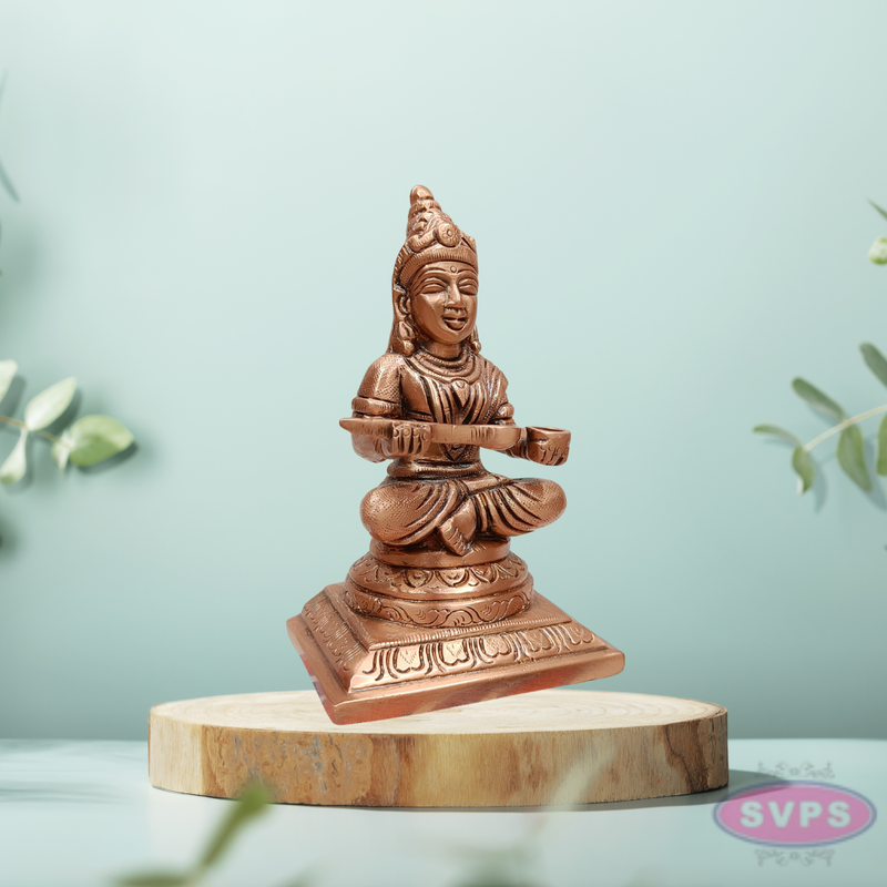 Traditional Brass Annapurna Devi Murti with Spoon & Bowl – Food Blessing Goddess Idol