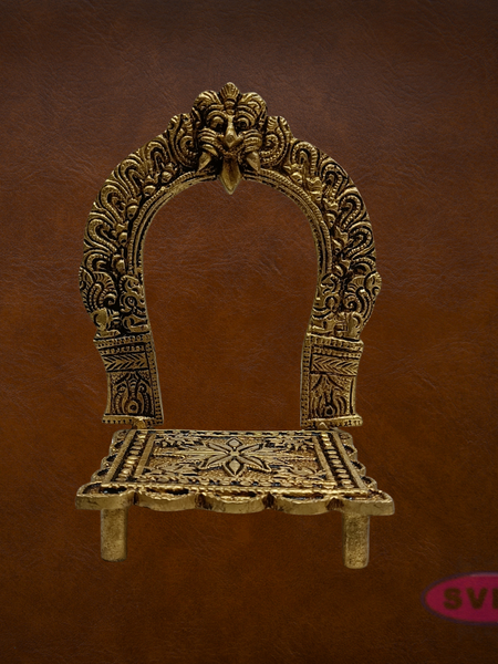 Brass Prabhavali Frame with Stand | Thiruvachi Arch & Peedam Chowki for God Idols