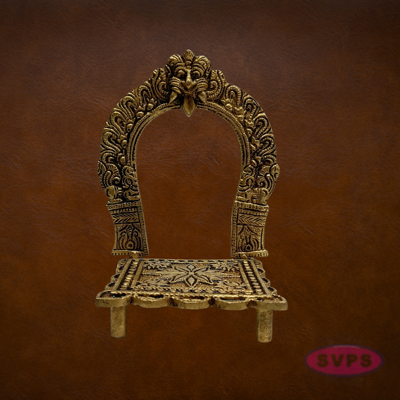 Brass Prabhavali Frame with Stand | Thiruvachi Arch & Peedam Chowki for God Idols