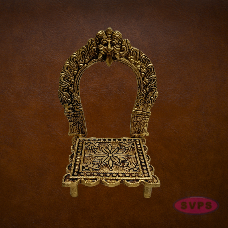 Brass Prabhavali Frame with Stand | Thiruvachi Arch & Peedam Chowki for God Idols