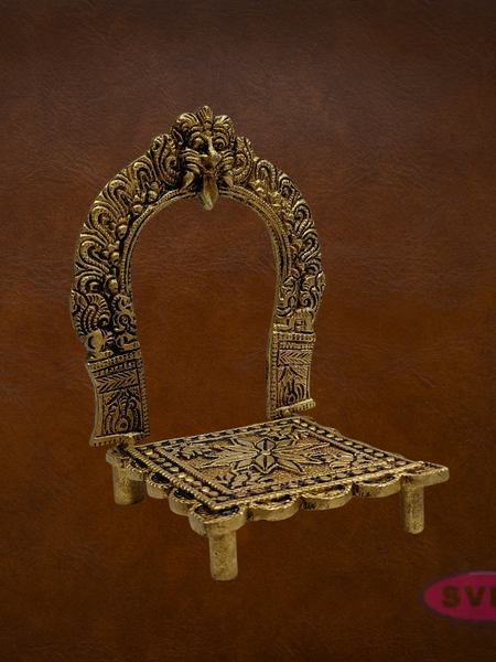 Brass Prabhavali Frame with Stand | Thiruvachi Arch & Peedam Chowki for God Idols