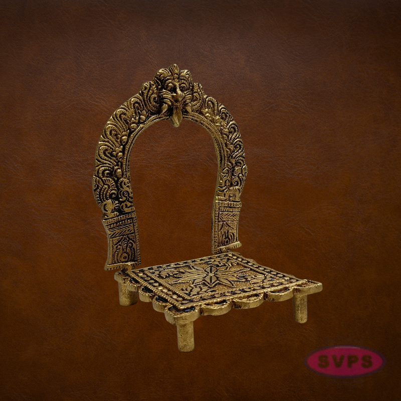 Brass Prabhavali Frame with Stand | Thiruvachi Arch & Peedam Chowki for God Idols