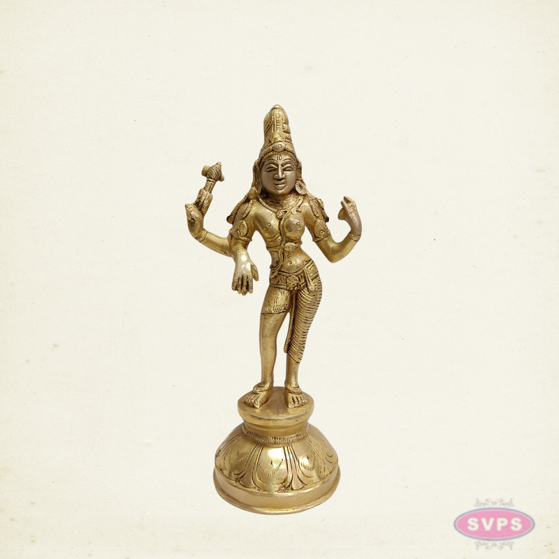Brass Arthanareeswarar Idol – Traditional Shiva Shakti Murti for Home Temple