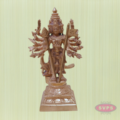 Antique Finish Panchaloham Murugan Statue | Lord Karthikeya with Vel | Auspicious Pooja Room Idol