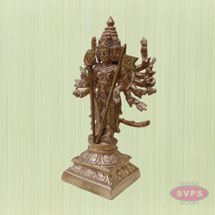 Antique Finish Panchaloham Murugan Statue | Lord Karthikeya with Vel | Auspicious Pooja Room Idol