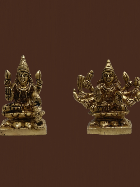 2 Inch Brass Ashtalakshmi Idol Set – Mini Eight Lakshmi Statue for Pooja