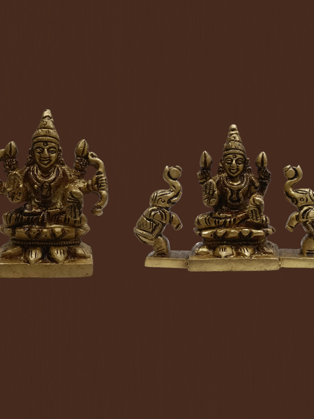 2 Inch Brass Ashtalakshmi Idol Set – Mini Eight Lakshmi Statue for Pooja