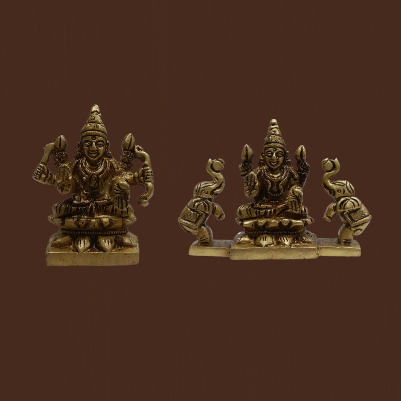 2 Inch Brass Ashtalakshmi Idol Set – Mini Eight Lakshmi Statue for Pooja