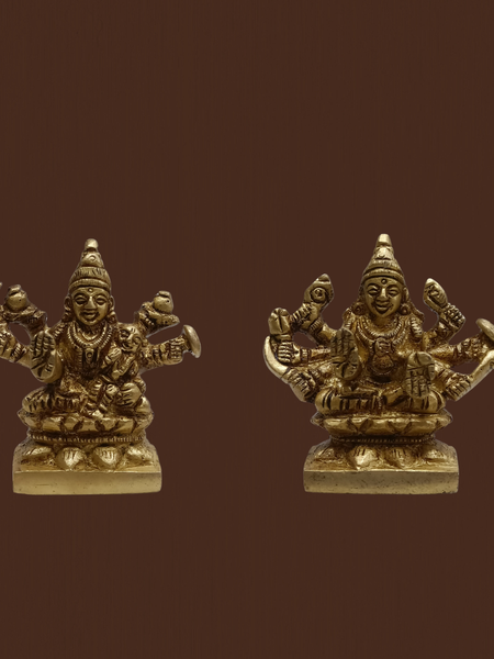 2 Inch Brass Ashtalakshmi Idol Set – Mini Eight Lakshmi Statue for Pooja