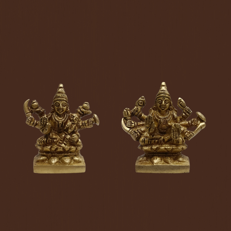 2 Inch Brass Ashtalakshmi Idol Set – Mini Eight Lakshmi Statue for Pooja