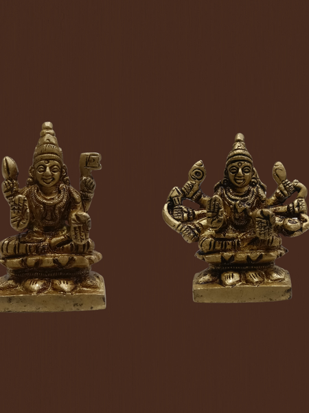 2 Inch Brass Ashtalakshmi Idol Set – Mini Eight Lakshmi Statue for Pooja