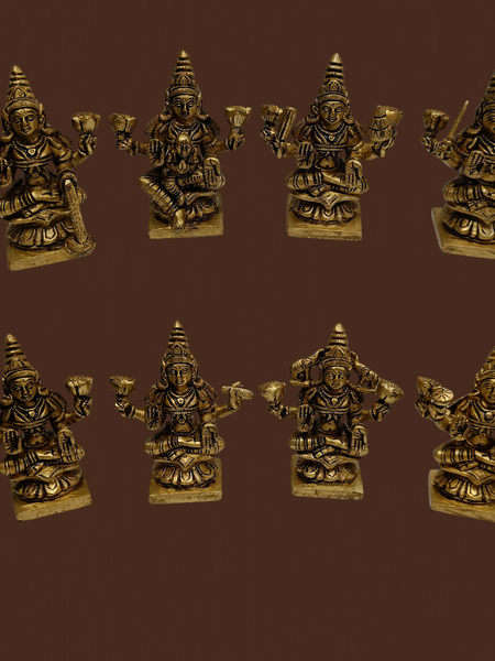 Brass Ashtalakshmi 8 Idol Set – 3.5 Inches Pooja Vigraham