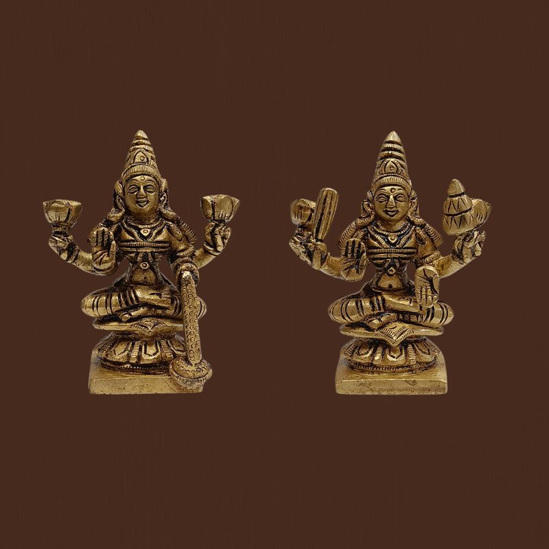 Brass Ashtalakshmi 8 Idol Set – 3.5 Inches Pooja Vigraham