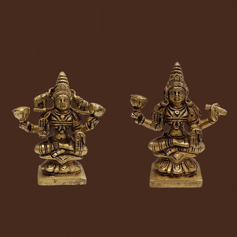 Brass Ashtalakshmi 8 Idol Set – 3.5 Inches Pooja Vigraham